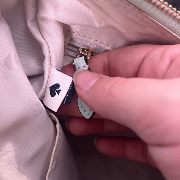 Kate Spade Staci Saffiano Leather Shoulder Bag Parchment Crystal Blue - Picture 15 of 16